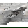 Mexen Oris cadă freestanding de perete, canelată, 150 x 75 cm, albă, preaplin crom - 52871507500-01