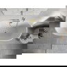 Mexen Oris cadă de baie freestanding montată lângă perete, rigată, 150 x 75 cm, albă, preaplin auriu- 52871507500-50