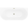 Mexen Oris cadă de baie freestanding montată lângă perete, rigată, 150 x 75 cm, albă, preaplin auriu- 52871507500-50