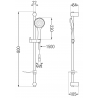 Mexen DF74 set de duș glisant, negru - 785744582-70