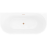 Mexen Oris cadă freestanding perete cu striații 150 x 75 cm, albă, preaplin cupru periat - 52871507500-65