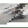 Mexen Oris cadă freestanding perete cu striații 150 x 75 cm, albă, preaplin cupru periat - 52871507500-65