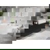 Mexen Oris cadă freestanding perete cu striații 150 x 75 cm, albă, preaplin cupru periat - 52871507500-65