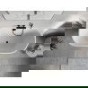 Mexen Oris cadă freestanding lângă perete, canelată 150 x 75 cm, albă, preaplin negru - 52871507500-70