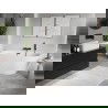 Mexen Oris cadă freestanding lângă perete, canelată 150 x 75 cm, albă, preaplin negru - 52871507500-70