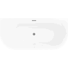 Mexen Oris szabadon álló fal melletti barázdált kád 150 x 75 cm, fehér, túlfolyó gun gray kefélt - 52871507500-66