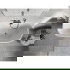 Cadă Mexen Oris independentă, montată pe perete, cu caneluri 150 x 75 cm, albă, preaplin gun metal - 52871507500-95