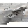 Cadă independentă Mexen Oris pe perete, cu striații 150 x 75 cm, alb, preaplin nichel periat - 52871507500-97