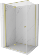 Cabina de duș pliabilă stânga Mexen Mist-F T 85 x 120 cm, transparent, auriu periat - 8A6T-085-120-55-00-L