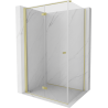 Cabină de duș pliantă stânga Mexen Mist-F T 90 x 120 cm, transparentă, auriu periat - 8A6T-090-120-55-00-L