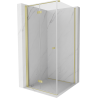 Mexen Mist-F T cabină de duș pliabilă stânga 120 x 120 cm, transparent, aurie periată - 8A6T-120-120-55-00-L