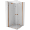 Cabină de duș pliabilă Mexen Mist-F Duo 80 x 80 cm, transparentă, cupru periat - 8A6-080L-080P-65-00
