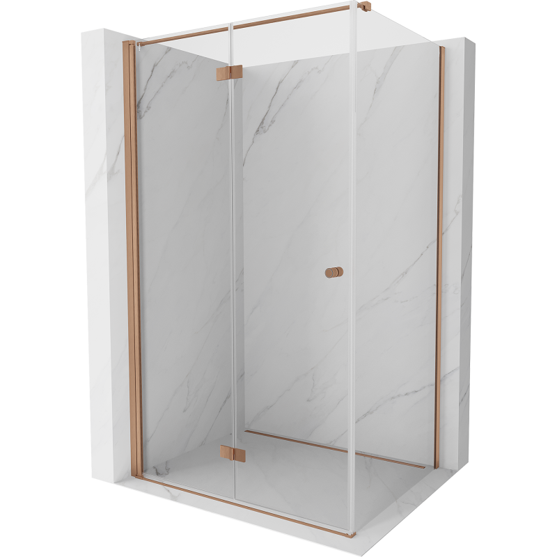 Mexen Mist-F T cabină de duș pliere stânga 90 x 70 cm, transparent, cupru periat - 8A6T-090-070-65-00-L
