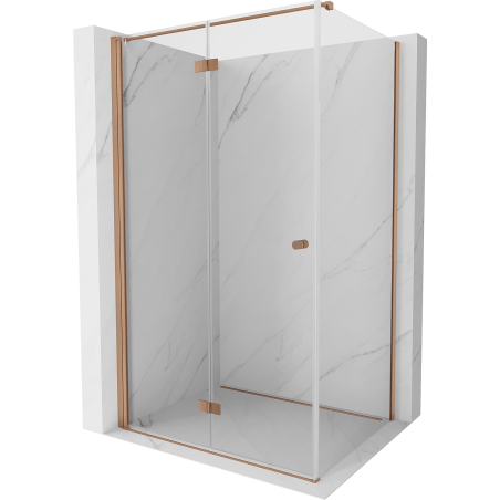Mexen Mist-F T cabină de duș pliere stânga 90 x 70 cm, transparent, cupru periat - 8A6T-090-070-65-00-L
