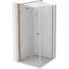 Mexen Mist-F T cabină de duș pliată stânga 80 x 80 cm, transparent, cupru periat - 8A6T-080-080-65-00-L