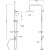 Mexen T40 coloană de duș, gun gray periat - 798404093-66