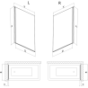 Mexen Mist baloszék 1-szárnyú bal 70 x 150 cm, fekete keret, fekete - 8A9-070-001-70-70-L