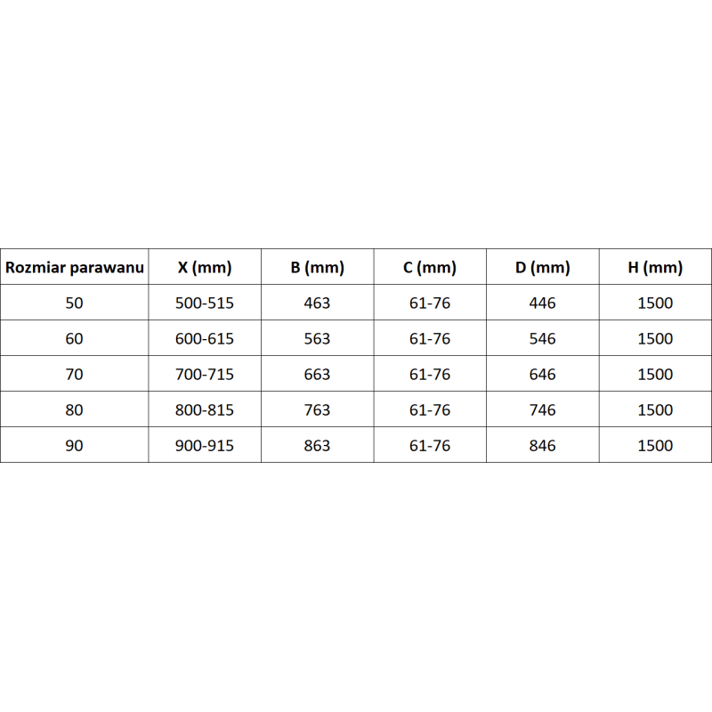 Mexen Mist paravan de baie cu un singur panou stânga 90 x 150 cm, ramă neagră, negru - 8A9-090-001-70-70-L