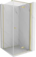 Cabină de duș pliabilă dreaptă Mexen Mist-F T 110 x 110 cm, transparentă, aurie periată - 8A6T-110-110-55-00-P