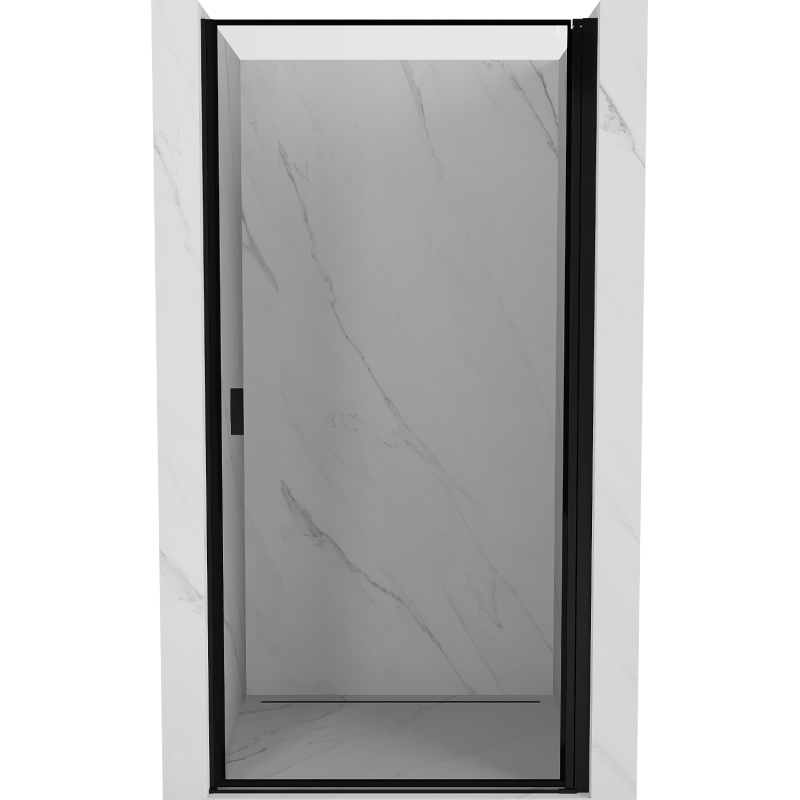 Mexen Mist-B ușă de duș rabatabilă dreaptă 70 cm, ramă neagră, negru - 8A2-070-000-70-70-P