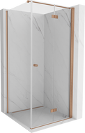 Mexen Mist-F T cabină de duș pliabilă dreaptă 70 x 70 cm, transparent, cupru periat - 8A6T-070-070-65-00-P