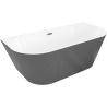 Cada de baie Mexen Oris freestanding montată pe perete 150 x 75 cm, alb/gri, preaplin gun gray periat - 52871507562-66