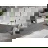Cada de baie Mexen Oris freestanding montată pe perete 150 x 75 cm, alb/gri, preaplin gun gray periat - 52871507562-66