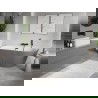 Mexen Oris cadă freestandingă de perete cu riflaje 150 x 75 cm, alb/gri, preaplin negru - 52871507562-70