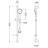 Mexen DF75 csúsztatható zuhanykészlet, króm - 785754582-02