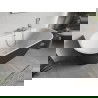 Mexen Oris cadă independentă semi-fixată riflată 150 x 75 cm, alb/gri, preaplin nichel periat - 52871507562-97