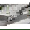 Mexen Oris cadă independentă semi-fixată riflată 150 x 75 cm, alb/gri, preaplin nichel periat - 52871507562-97