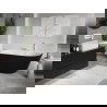 Mexen Oris cadă independentă cu montaj pe perete, structură striată 150 x 75 cm, alb/negru, preaplin alb - 52871507575-20