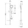 Mexen DF75 set de duș glisant, negru - 785754582-70