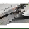 Cadă de sine stătătoare Mexen Oris cu montare în perete, canelată 150 x 75 cm, alb/negru, preaplin auriu roz - 52871507575-60