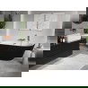 Cadă de sine stătătoare Mexen Oris cu montare în perete, canelată 150 x 75 cm, alb/negru, preaplin auriu roz - 52871507575-60