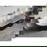 Mexen Oris cadă de baie independentă lângă perete, striată 150 x 75 cm, albă/neagră, preaplin cupru periat - 52871507575-65