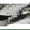 Mexen Oris cadă freestandingă de perete 150 x 75 cm, alb/negru, preaplin gri periat - 52871507575-66