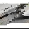 Mexen Oris cadă de baie independentă montată pe perete cu striuri 150 x 75 cm, albă/neagră, preaplin negru - 52871507575-70