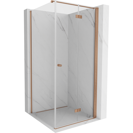 Mexen Mist-F T cabină de duș pliabilă dreapta 85 x 85 cm, transparent, cupru periat - 8A6T-085-085-65-00-P