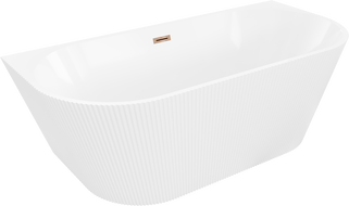 Cadă Mexen Oris freestanding cu montare pe perete 170 x 80 cm, albă, preaplin aur roz - 52871708000-60