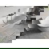 Mexen Oris cadă freestanding montată pe perete cu striații 170 x 80 cm, albă, preaplin gri metalic periat - 52871708000-66