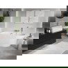 Mexen Oris cadă freestanding montată lângă perete, canelată 170 x 80 cm, albă, preaplin nichel periat - 52871708000-97