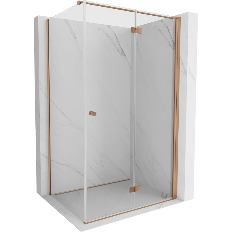 Mexen Mist-F T cabină de duș pliabilă dreapta 120 x 95 cm, transparent, cupru periat - 8A6T-120-095-65-00-P