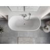 Mexen Oris cadă freestanding cu fațetă ondulată de perete 170 x 80 cm, alb/negru, preaplin cromat - 52871708075-01