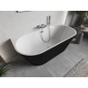 Mexen Oris szabadon álló felsõ rögzítésű bordázott kád 170 x 80 cm, fehér/fekete, króm túlfolyóval - 52871708075-01