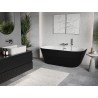 Mexen Oris cadă freestanding cu fațetă ondulată de perete 170 x 80 cm, alb/negru, preaplin cromat - 52871708075-01