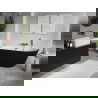Mexen Oris cadă de baie independenta ribonată 170 x 80 cm, alb/negru, preaplin cupru periat - 52871708075-65