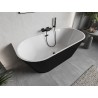 Mexen Oris cadă de sine stătătoare în relief 170 x 80 cm, albă/neagră, cu preaplin negru - 52871708075-70