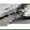 Mexen Oris szabadon álló bordázott közeli falú kád 170 x 80 cm, fehér/fekete, túlfolyó gun metal - 52871708075-95