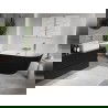 Mexen Oris cadă freestanding de perete cu caneluri 170 x 80 cm, alb/negru, preaplin nichel periat - 52871708075-97